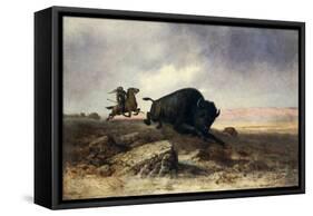 Buffalo Hunt-Astley David Middleton Cooper-Framed Stretched Canvas
