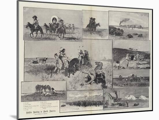 Buffalo Hunting in North America-Paul Frenzeny-Mounted Giclee Print