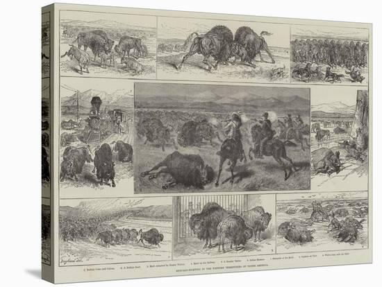 Buffalo-Hunting in the Western Territories of North America-null-Stretched Canvas