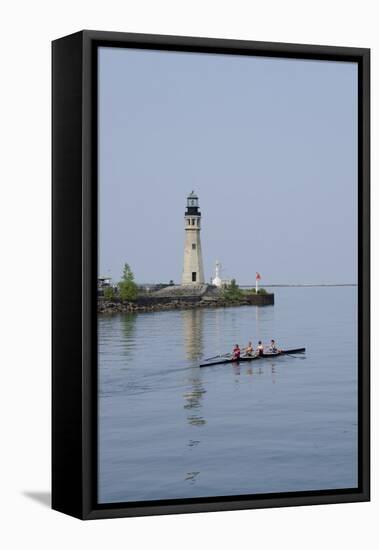 Buffalo Lighthouse, 1833, Us Coast Guard Base, Lake Erie, Buffalo, New York, USA-Cindy Miller Hopkins-Framed Stretched Canvas