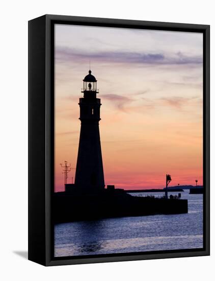 Buffalo Lighthouse, Buffalo Port, New York State, United States of America, North America-Richard Cummins-Framed Stretched Canvas