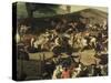 Buffalo Market in Maccarese, Ca 1755-Giuseppe Bottani-Stretched Canvas