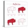 BUFFALO MEAT CUTS SCHEME-ONiONAstudio-Stretched Canvas