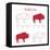 BUFFALO MEAT CUTS SCHEME-ONiONAstudio-Framed Stretched Canvas