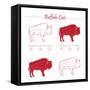 BUFFALO MEAT CUTS SCHEME-ONiONAstudio-Framed Stretched Canvas