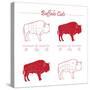 BUFFALO MEAT CUTS SCHEME-ONiONAstudio-Stretched Canvas