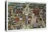 Buffalo, New York, Aerial View of Downtown and the Civic Center-Lantern Press-Stretched Canvas