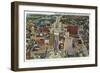 Buffalo, New York, Aerial View of Downtown and the Civic Center-Lantern Press-Framed Art Print