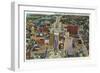 Buffalo, New York, Aerial View of Downtown and the Civic Center-Lantern Press-Framed Art Print