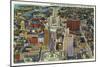 Buffalo, New York, Aerial View of Downtown and the Civic Center-Lantern Press-Mounted Art Print