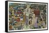 Buffalo, New York, Aerial View of Downtown and the Civic Center-Lantern Press-Framed Stretched Canvas