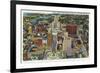 Buffalo, New York, Aerial View of Downtown and the Civic Center-Lantern Press-Framed Premium Giclee Print