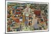 Buffalo, New York - Aerial View of Downtown and the Civic Center-Lantern Press-Mounted Art Print