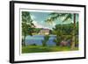 Buffalo, New York - Cazenovia Park View of the Lake and Casino-Lantern Press-Framed Art Print