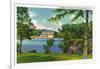Buffalo, New York - Cazenovia Park View of the Lake and Casino-Lantern Press-Framed Art Print