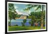 Buffalo, New York - Cazenovia Park View of the Lake and Casino-Lantern Press-Framed Art Print