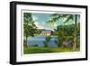 Buffalo, New York - Cazenovia Park View of the Lake and Casino-Lantern Press-Framed Art Print