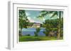 Buffalo, New York - Cazenovia Park View of the Lake and Casino-Lantern Press-Framed Art Print