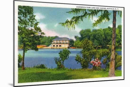 Buffalo, New York - Cazenovia Park View of the Lake and Casino-Lantern Press-Mounted Art Print