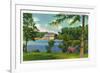 Buffalo, New York - Cazenovia Park View of the Lake and Casino-Lantern Press-Framed Premium Giclee Print