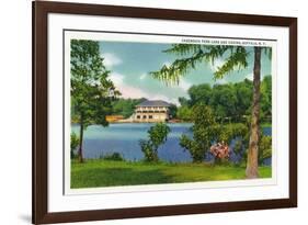 Buffalo, New York - Cazenovia Park View of the Lake and Casino-Lantern Press-Framed Art Print
