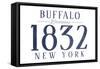 Buffalo, New York - Established Date (Blue)-Lantern Press-Framed Stretched Canvas