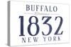 Buffalo, New York - Established Date (Blue)-Lantern Press-Stretched Canvas