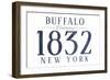 Buffalo, New York - Established Date (Blue)-Lantern Press-Framed Art Print