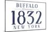 Buffalo, New York - Established Date (Blue)-Lantern Press-Mounted Art Print