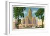 Buffalo, New York - Exterior View of City Hall and the McKinley Monument-Lantern Press-Framed Art Print