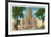 Buffalo, New York - Exterior View of City Hall and the McKinley Monument-Lantern Press-Framed Art Print