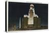 Buffalo, New York, Exterior View of City Hall with McKinley Monument at Night-Lantern Press-Stretched Canvas