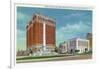 Buffalo, New York - Exterior View of Hotel Statler and NY State Office Bldg-Lantern Press-Framed Art Print