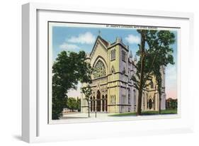 Buffalo, New York, Exterior View of St. Joseph's Cathedral with Spires Removed-Lantern Press-Framed Art Print