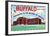 Buffalo, New York, Large Letters, Exterior View of the 106 Field Artillery Armory Building-Lantern Press-Framed Art Print