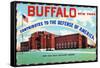 Buffalo, New York, Large Letters, Exterior View of the 106 Field Artillery Armory Building-Lantern Press-Framed Stretched Canvas