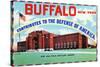 Buffalo, New York, Large Letters, Exterior View of the 106 Field Artillery Armory Building-Lantern Press-Stretched Canvas