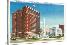 Buffalo, New York - NY State Office, Statler Hotel, McKinley Monument View-Lantern Press-Stretched Canvas