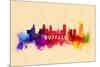 Buffalo, New York - Skyline Abstract-Lantern Press-Mounted Premium Giclee Print