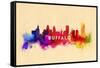 Buffalo, New York - Skyline Abstract-Lantern Press-Framed Stretched Canvas