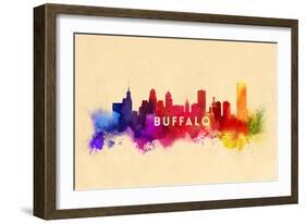 Buffalo, New York - Skyline Abstract-Lantern Press-Framed Art Print