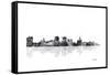 Buffalo New York Skyline BG 1-Marlene Watson-Framed Stretched Canvas