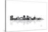 Buffalo New York Skyline BG 1-Marlene Watson-Stretched Canvas