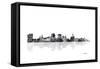 Buffalo New York Skyline BG 1-Marlene Watson-Framed Stretched Canvas