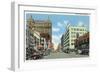 Buffalo, New York, View Down Main Street-Lantern Press-Framed Art Print