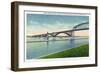 Buffalo, New York - View of the Peace Bridge over Niagara River-Lantern Press-Framed Art Print