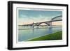 Buffalo, New York - View of the Peace Bridge over Niagara River-Lantern Press-Framed Art Print