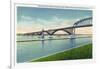 Buffalo, New York - View of the Peace Bridge over Niagara River-Lantern Press-Framed Art Print