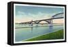 Buffalo, New York - View of the Peace Bridge over Niagara River-Lantern Press-Framed Stretched Canvas