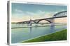 Buffalo, New York - View of the Peace Bridge over Niagara River-Lantern Press-Stretched Canvas